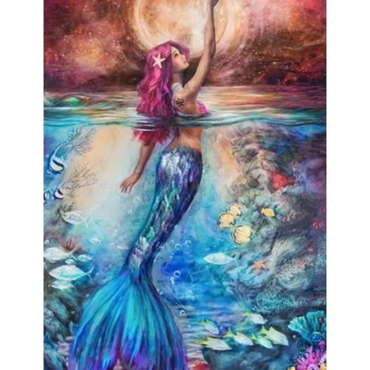 Mermaid 40*50CM (Canvas) Full Round Diamond Painting