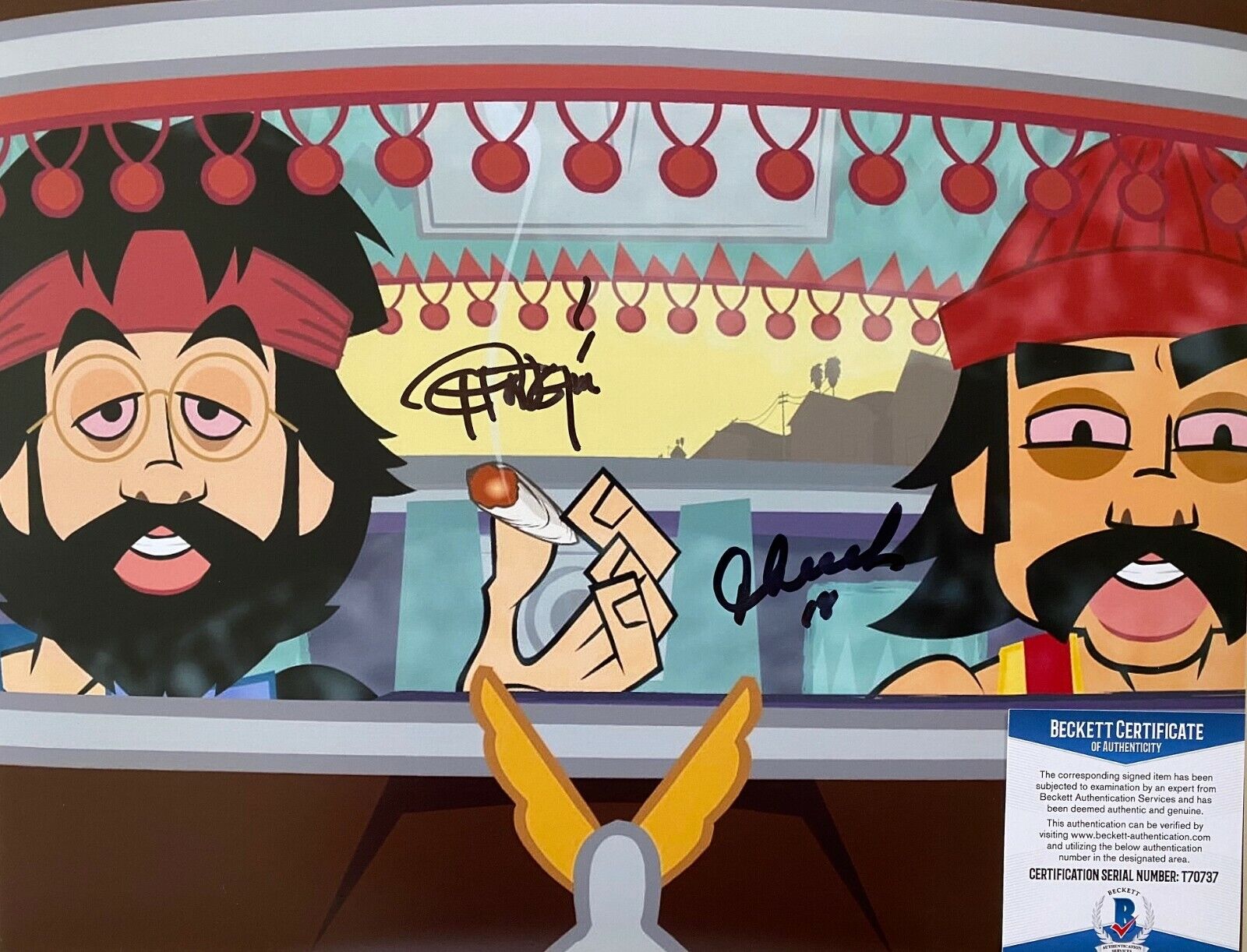 Cheech & Chong Original Signed 11X14 Photo Poster painting w/Beckett COA