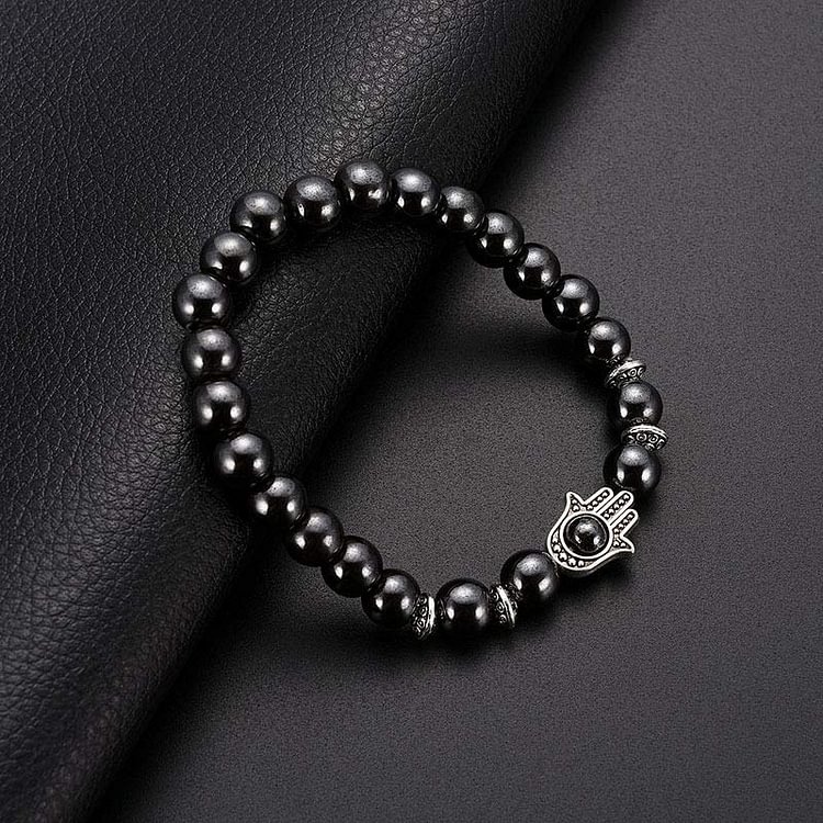 Obsidian With Hamsa Protection Bracelet
