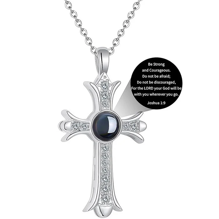 Projection Necklace with Inspirational Cross Pendant