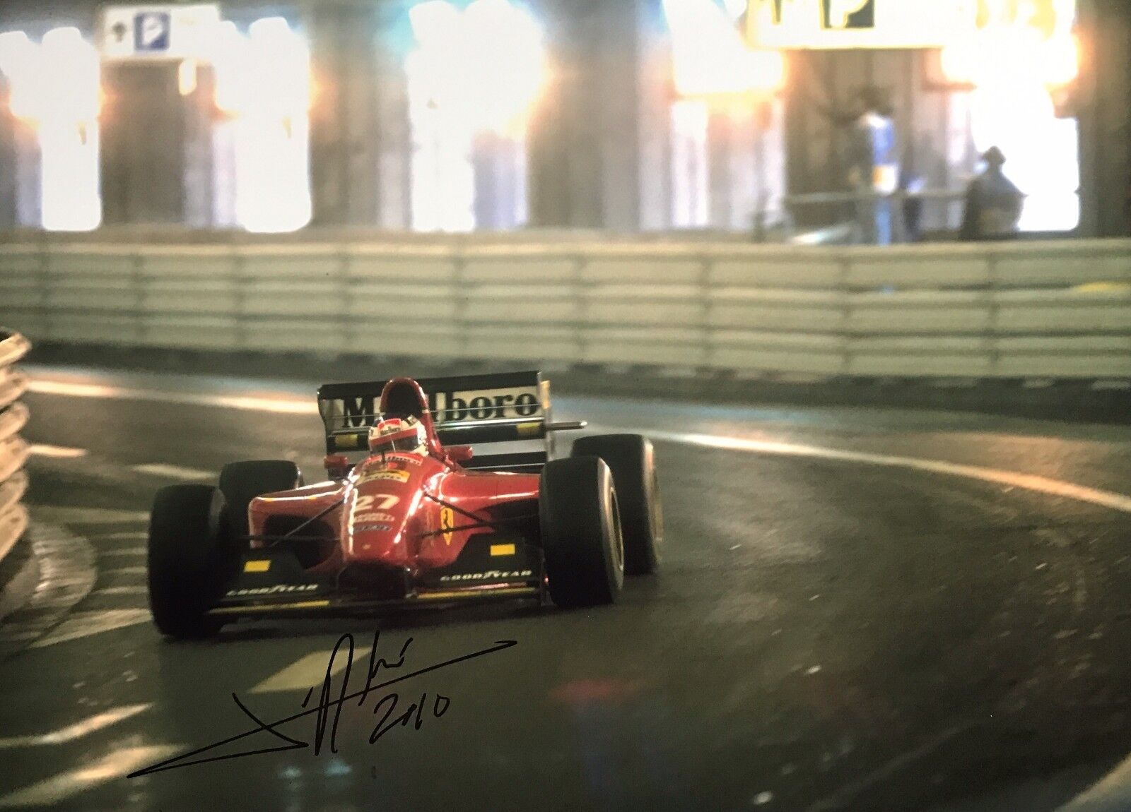 Jean Alesi Hand Signed Scuderia Ferrari 16x12 Photo Poster painting F1 3