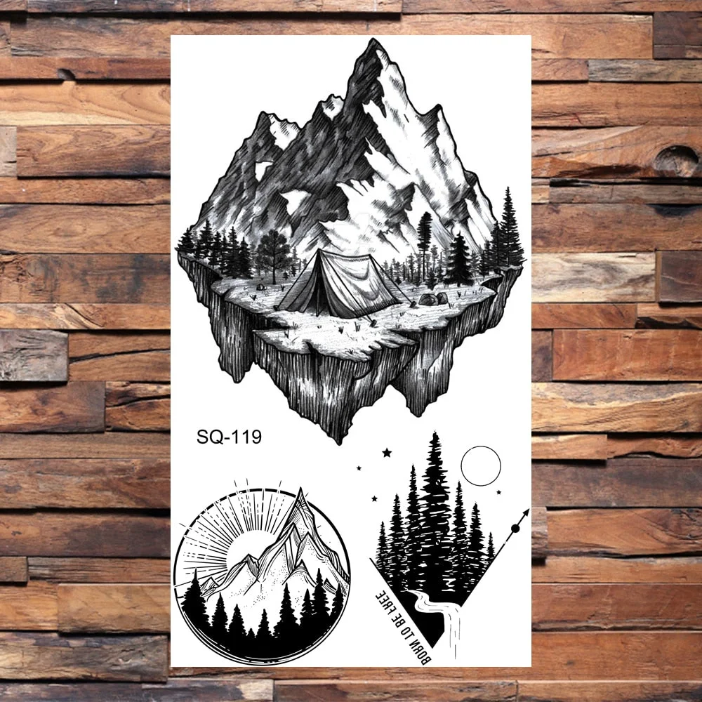 Skull Temporary Tattoos For Adults Men Realistic Tiger Lion Forest Praying Tatoos Vampire Snake Fake Tattoo Sticker Body Leg