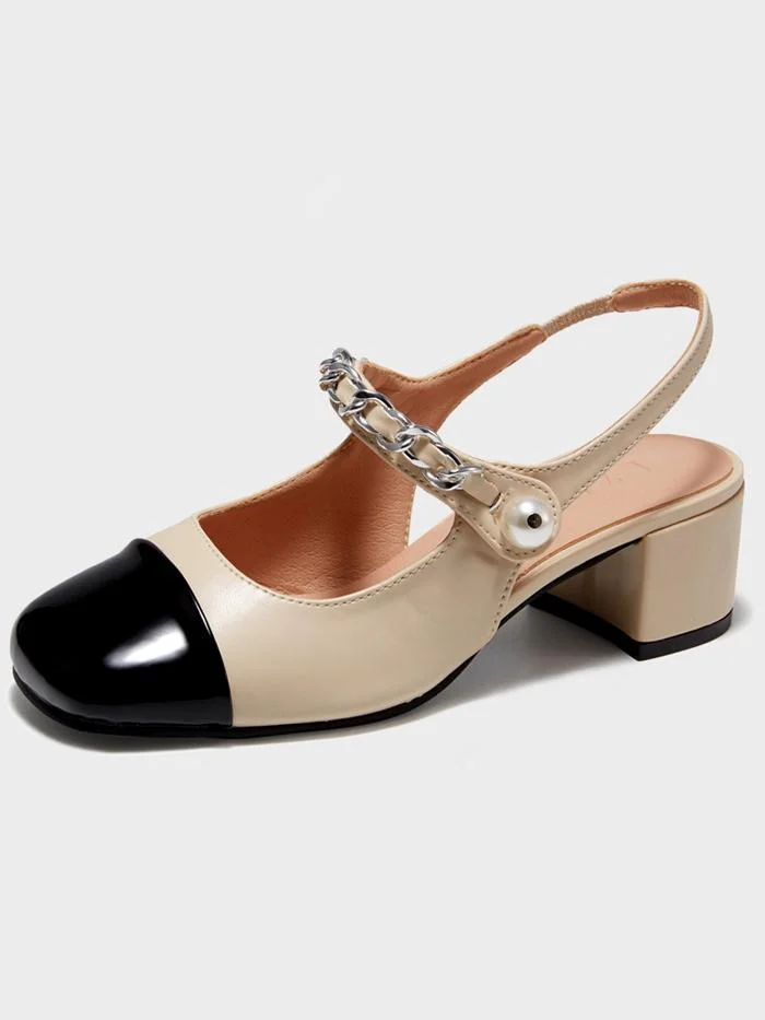 Snapped low heel casual Mary Jane sandals