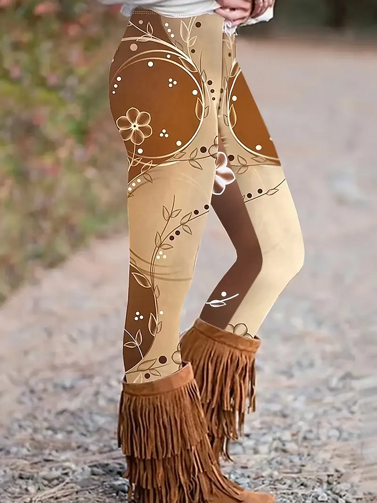 Floral Print Skinny Leggings