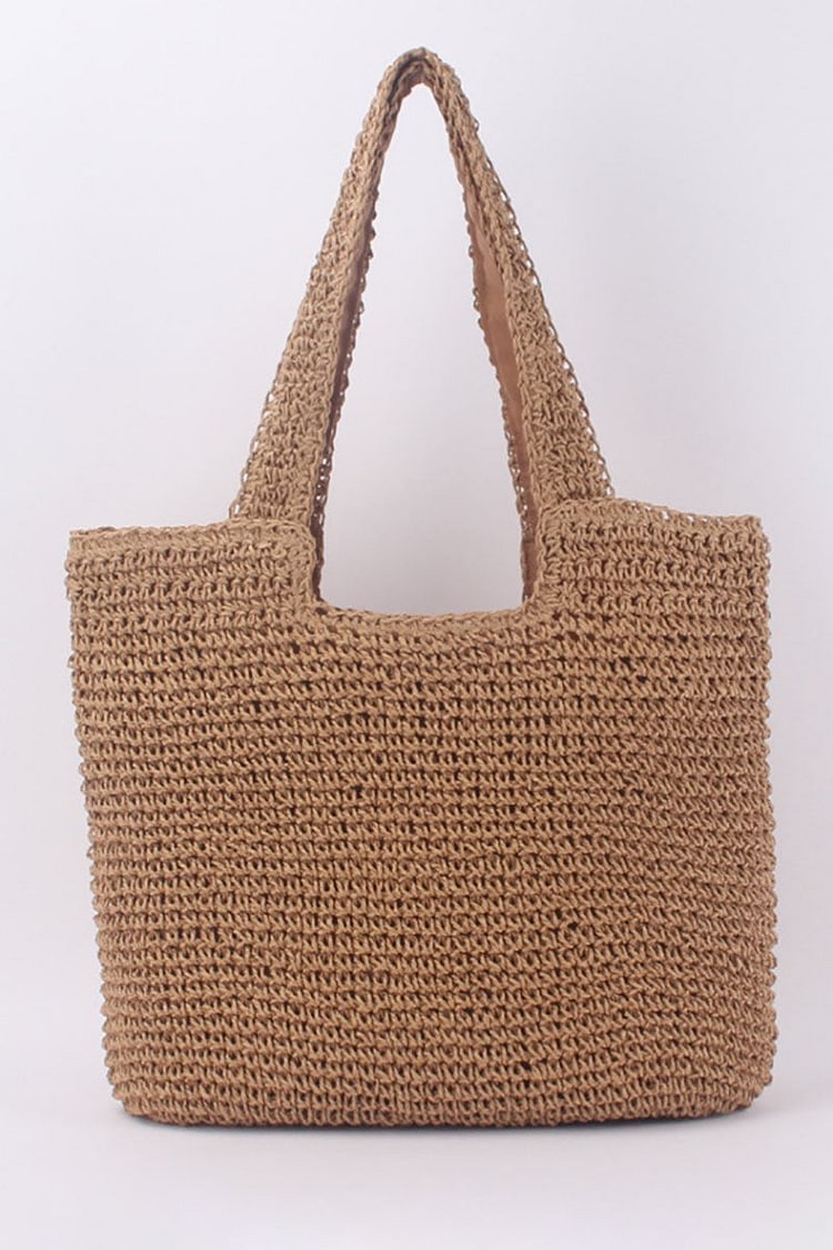 Woven Straw Wide Strap Beach Shoulder Bag
