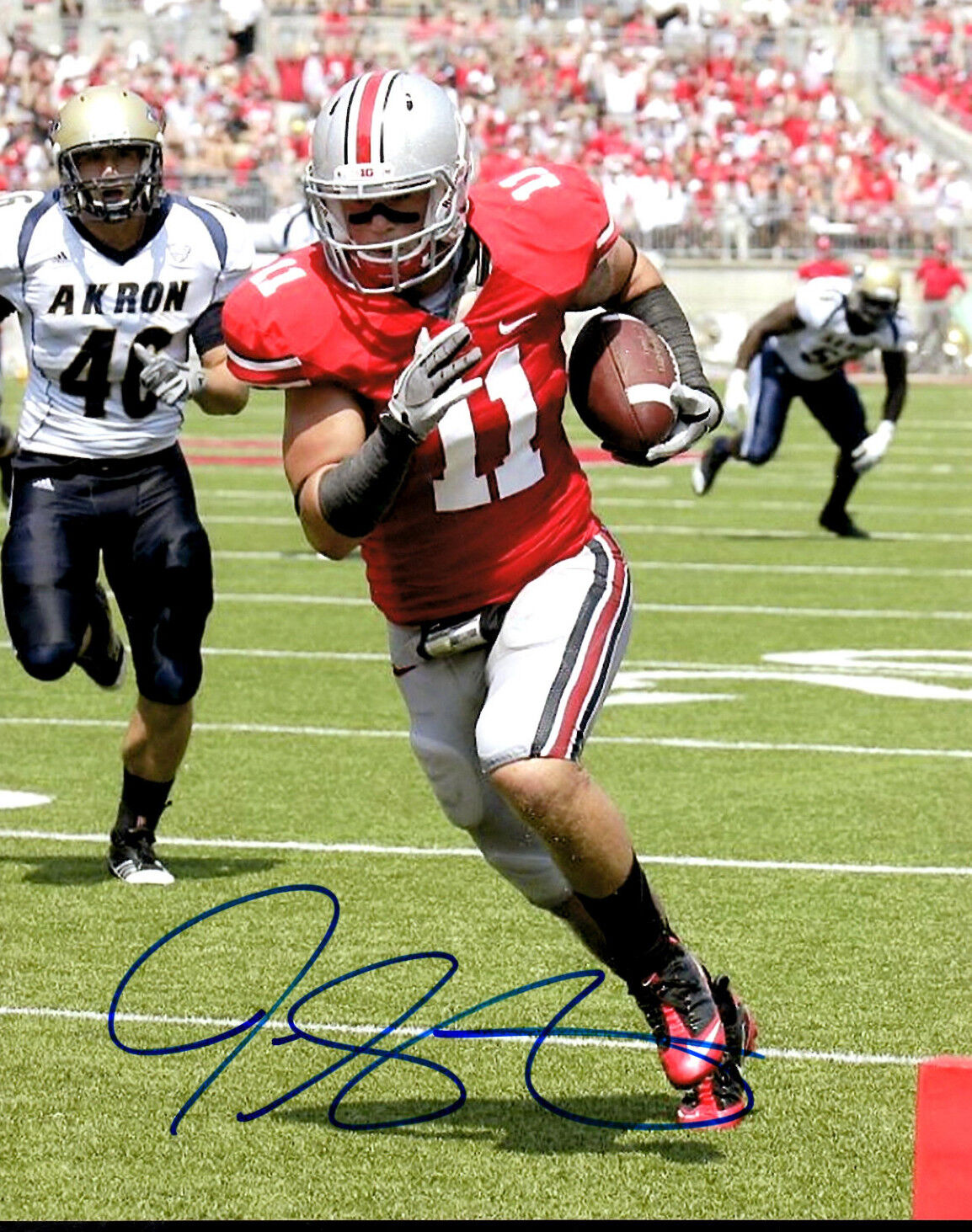 Jake Stoneburner Ohio State signed autographed football Photo Poster painting 2013 NFL Draft