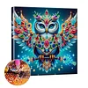 Blaue bunte Mandala-Eule speziell geformte 5D-DIY-Teilbohrer-Diamanten-Punkte, Edelstein-Kunstsets mit Rahmen, Diamanten-Gem&auml;lde, Edelstein-Kunst 29x2