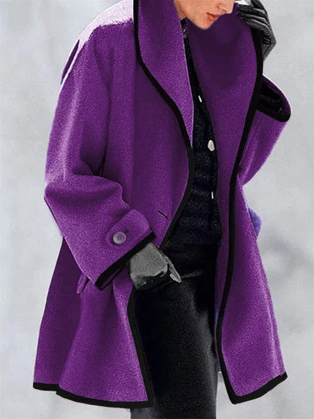 Women plus size clothing Purple - Women's Shift Casual Long Sleeve Cardigan-Nordswear