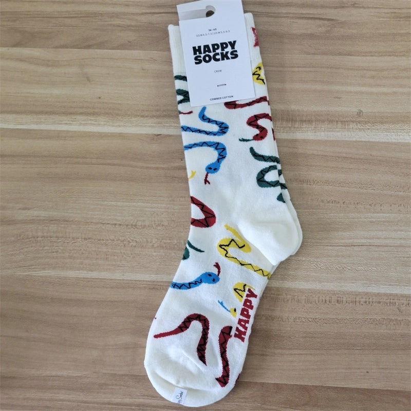 Women’s Vacation Minimalist Polka Dots Cotton Crew Socks A Pair