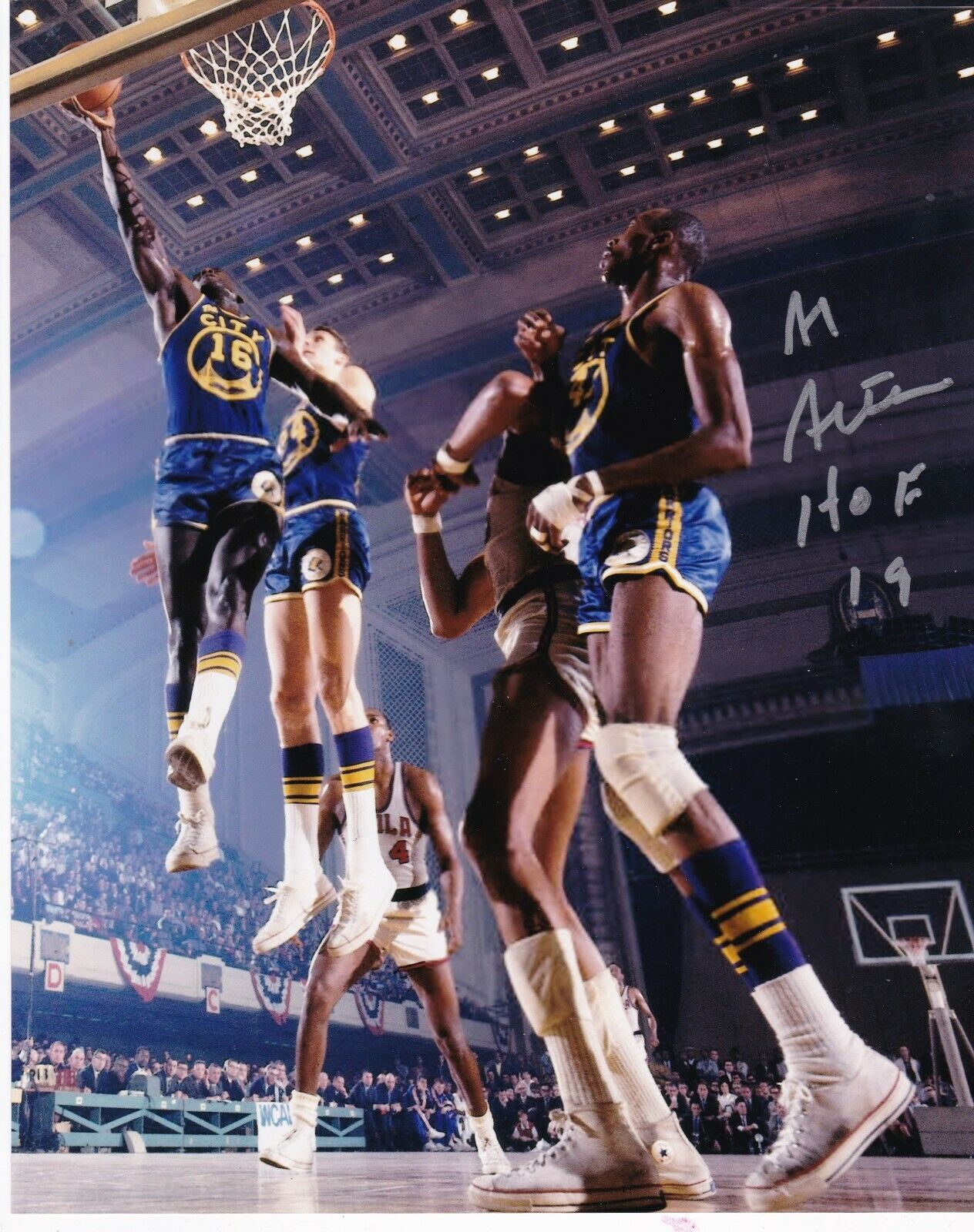 AL ATTLES SAN FRANCISCO WARRIORS HOF 19 ACTION SIGNED 8x10