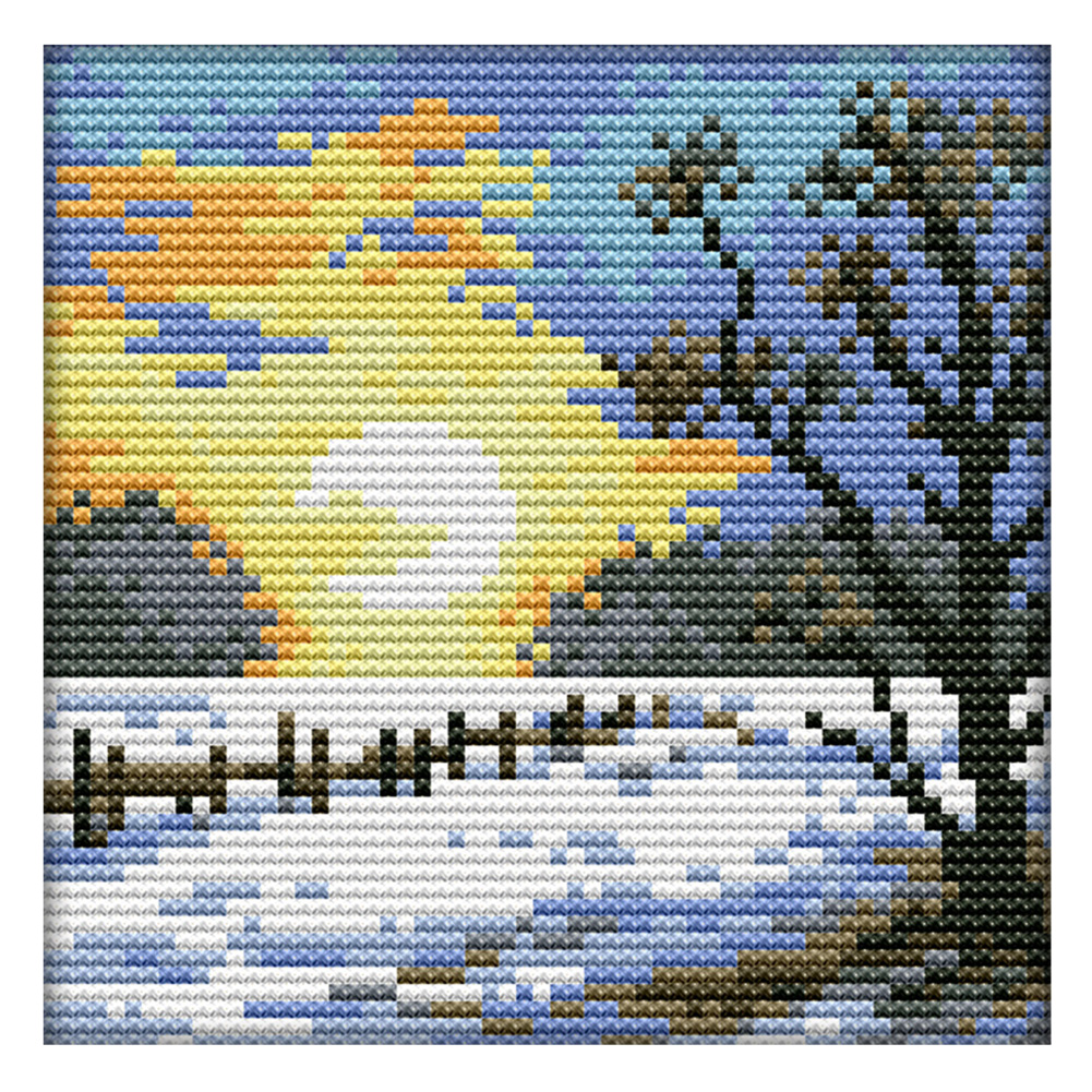 

Landscape - 14CT Stamped Cross Stitch - 16*16CM, 501 Original