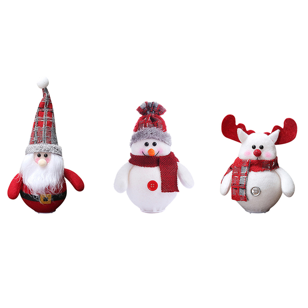 

LED Lighted Christmas Ornaments Santa Claus Snowman Elk Tree Pendant Doll, Old man's money., 501 Original