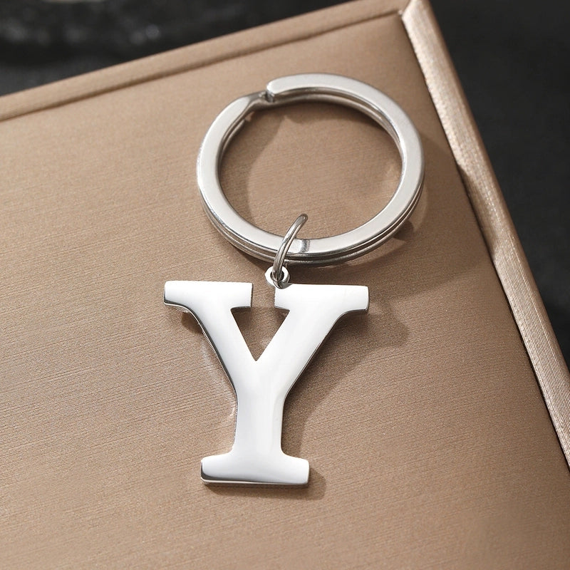 Basic Minimalist Letter 304 Stainless Steel Polishing Unisex Bag Pendant Keychain