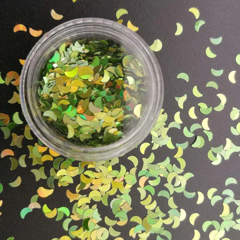 3mm Sequins DIY Flat Five-pointed Star Moon Sequin Paillettes Sewing Craft DIY Laser Silver Nail Sequin Accessories Decorations