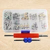 102Pcs AC Shrader Valve Core with Tool Air Conditioning Assortment Kit for