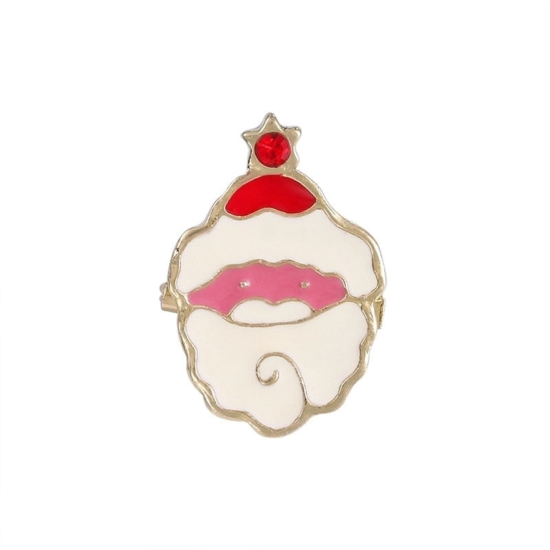 Cartoon Style Pin Christmas Tree Alloy Enamel Rhinestones Unisex Brooches