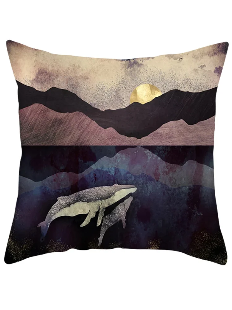 Mountain Art Painting Series Printed Pillow Case