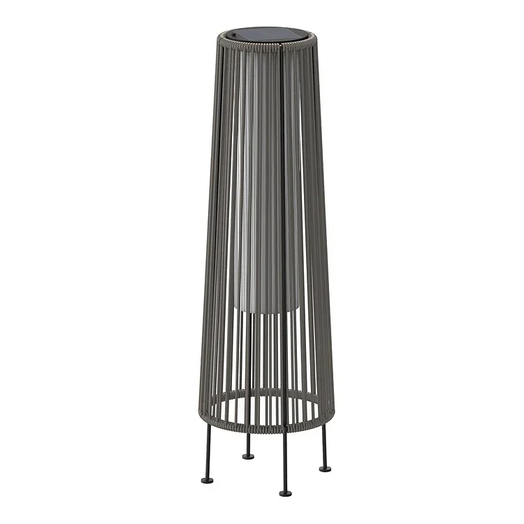 GORDES Solar-powered Woven Wicker Floor Lamp 2PCS