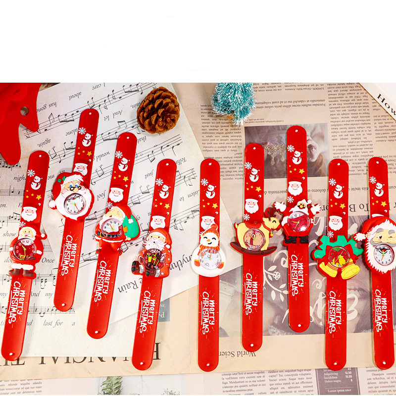 Christmas Clap Ring Snap Bracelets: Festive Cartoon Party 