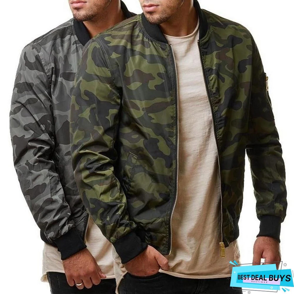 Men's Bomber Jacket Men Autumn Camouflage Jackets Male Military Coats