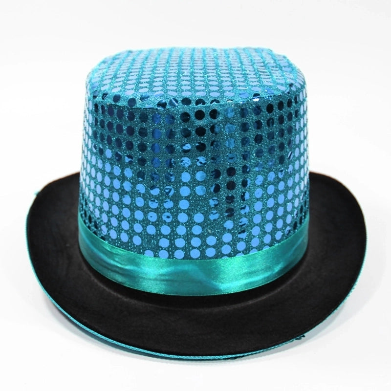 High Hat Retro British Gentleman Jazz Hat Magician Hat Performance Sequin Hat Rain Silk High Barrel Top Hat Non-woven Fabric