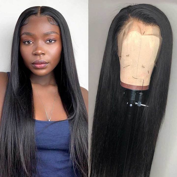 Human Hair Wigs Long Straight 13x4 Inch Lace Frontal Wig