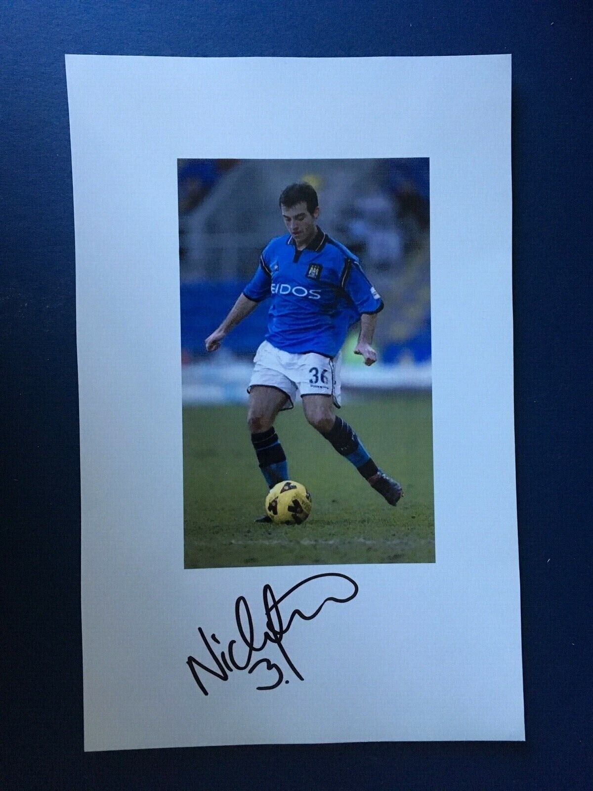 NICOLAS JENSEN - FORMER MANCHESTER CITY - EXCELLENT SIGNED Photo Poster painting