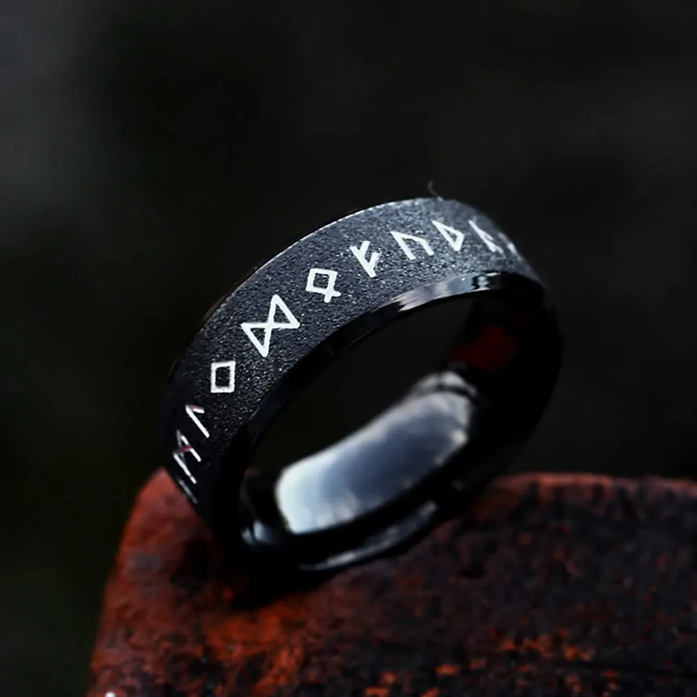 Round Simple Viking Rune Ring