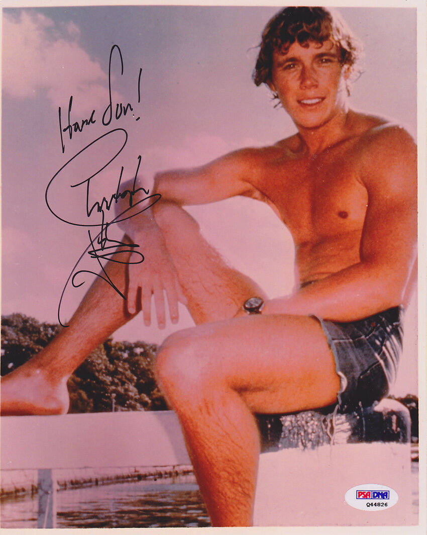 Christopher Atkins SIGNED 8x10 Photo Poster painting The Blue Lagoon + INSC PSA/DNA AUTOGRAPHED