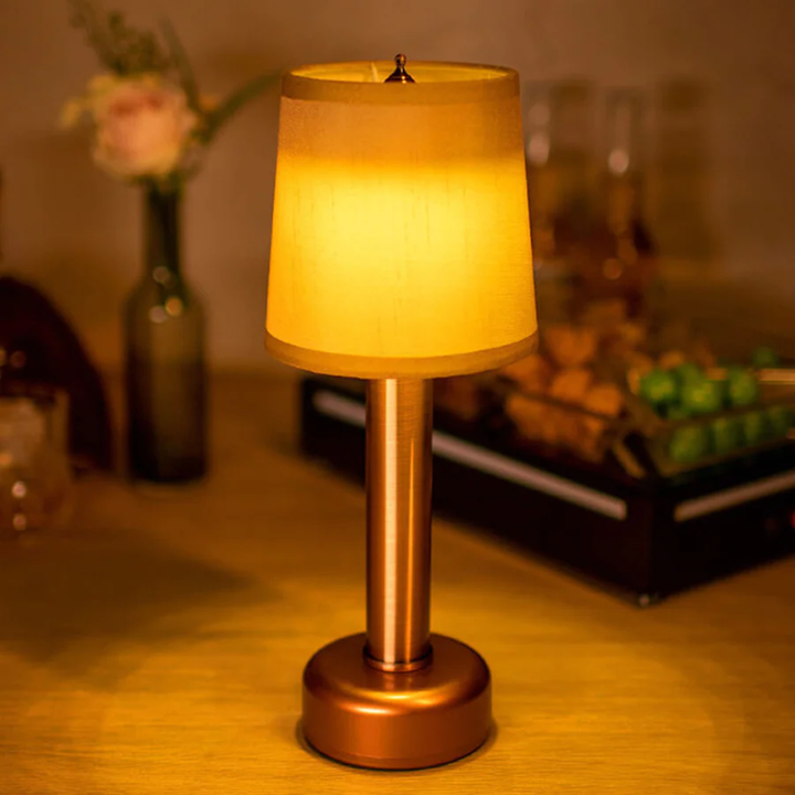 Cordless Bar Table Lamp With Fabric Lampshade - Appledas