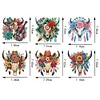 6Pcs Diamond Painting Acrylic Cow Skull Fridge Magnet for Adults