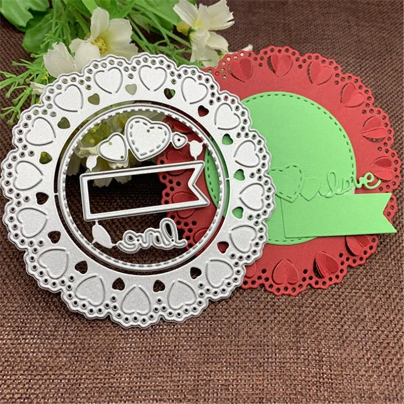 Love heart 3D Circle Metal Cutting Dies for DIY Scrapbooking Album Paper Cards Decorative Crafts Embossing Die Cuts