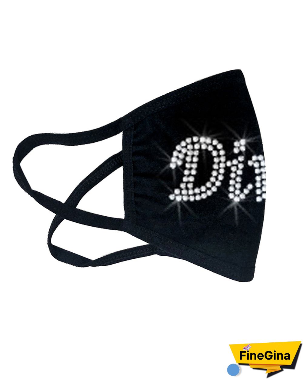 Bling Rhinestone Letter Pattern Face Mask