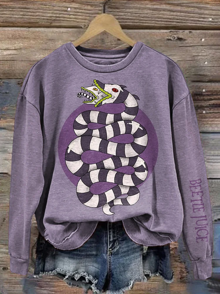 Halloween Horror Movie Art Print Washed Sweatshirt