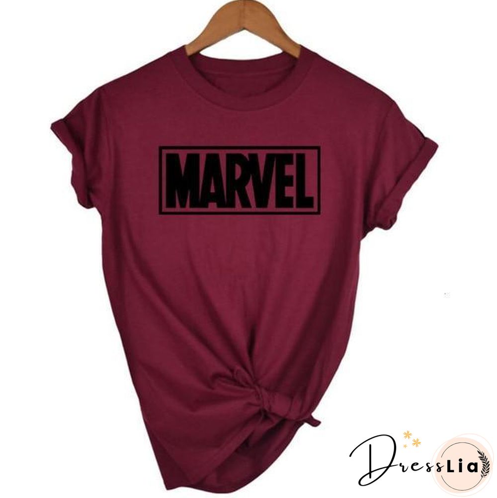 Women Short Sleeve T-shirt O-neck Cotton Super Hero Tops Tee