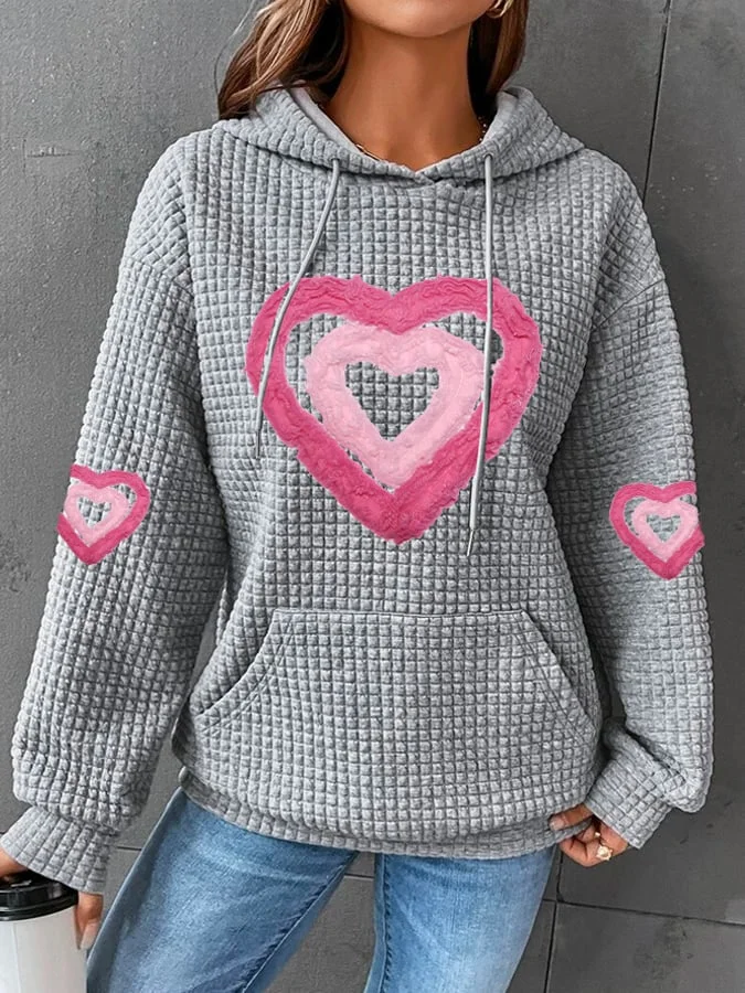 Women's Valentine's Day Printed Long Sleeve Hoodie