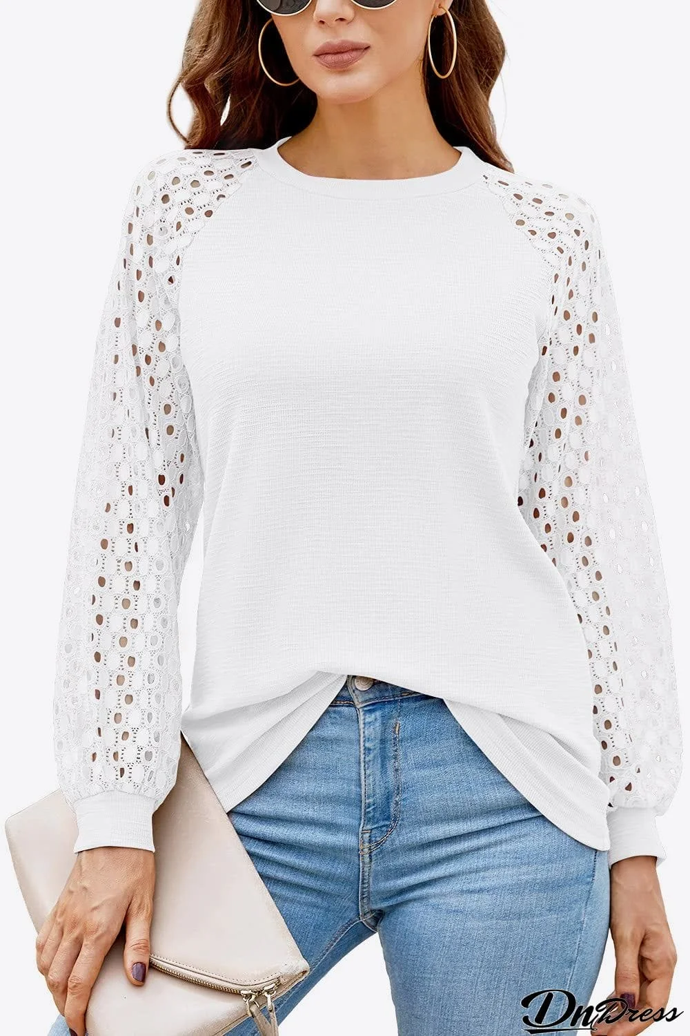 Long Raglan Sleeve Round Neck Tee
