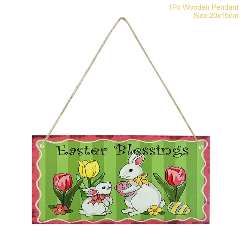 Easter Decoration for Home Wooden Easter Egg Holder Shelves DIY Craft Handmade Ornaments Kids Gift Happy Easter Party Decor 2022