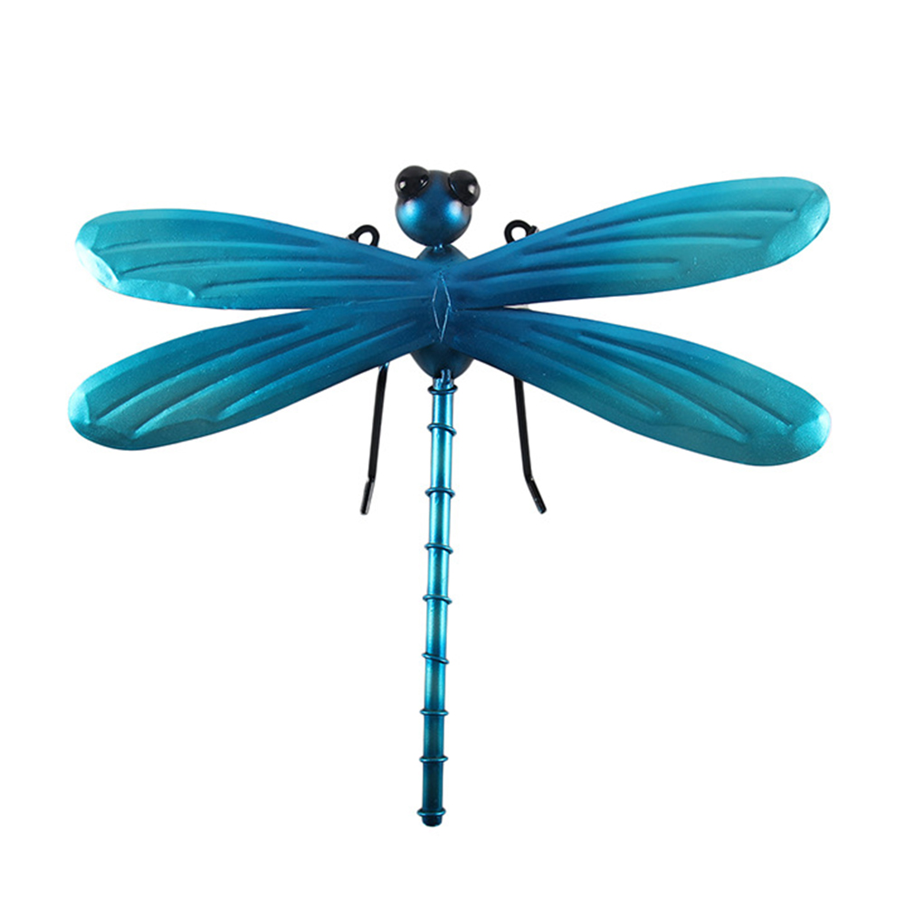 

Wrought Iron Dragonfly Metal Pendant Glass Painted Balcony Yard Wall Decor, 501 Original
