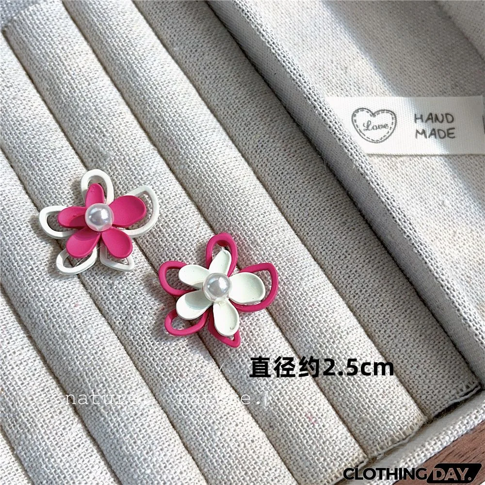 Women Fashion Geometric Fluorescent Rose Without Ear Hole Ear Clip Earrings