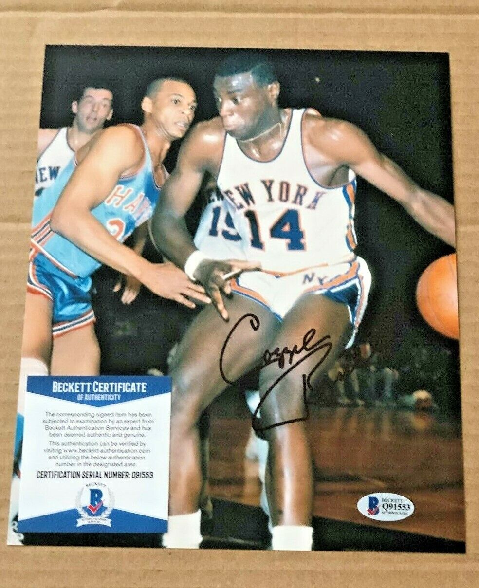 CAZZIE RUSSELL SIGNED 8X10 NEW YORK KNICKS Photo Poster painting BECKETT CERTIFIED