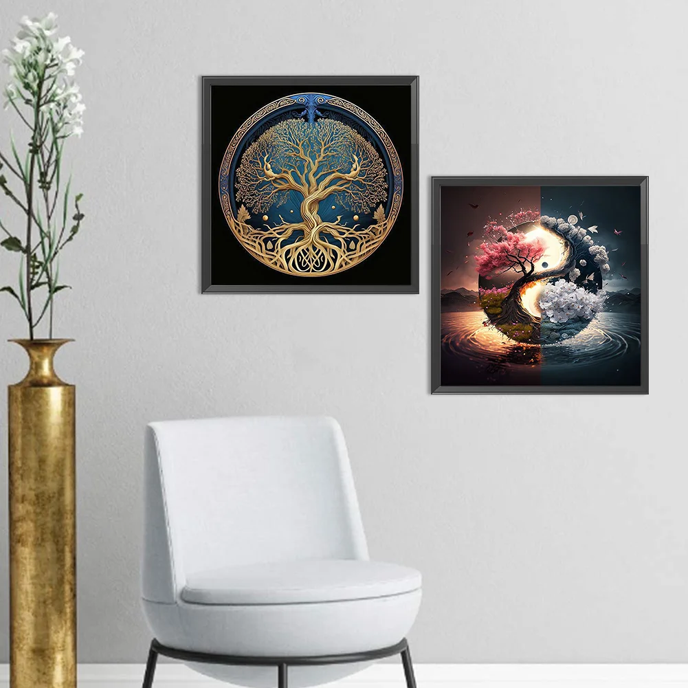 2pcs Diamond Painting - Full Round Drill - Life Tree(Canvas|30*30cm)