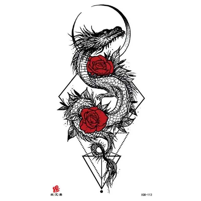 Sdrawing Temporary Tattoo Sticker Tiger Lion Wolf Mermaid Rose Arm Tattoo Hipster Tattoo Man Woman Tattoo Body Art Tatuajes