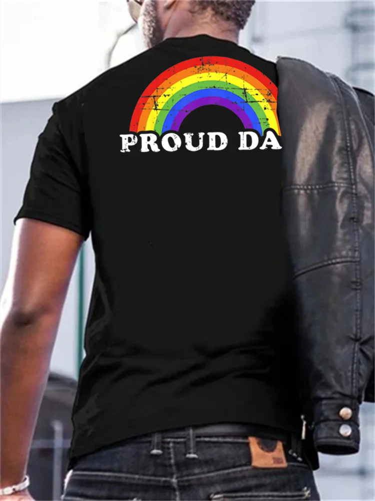Proud Dad Gay LGBT Ally Rainbow Fath T Shirt