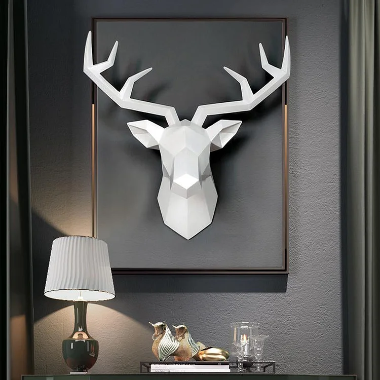 3D Deer Head Sculpture Home Decoration