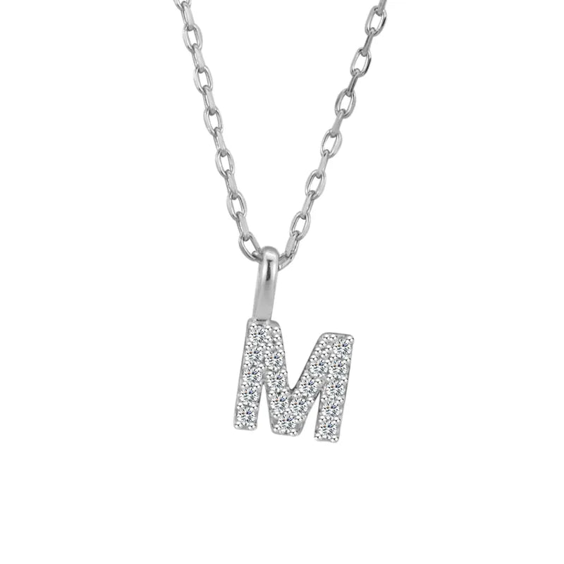1 Piece 17.4mm 925 Sterling Silver Letter Pendant Chain Jewelry Accessories