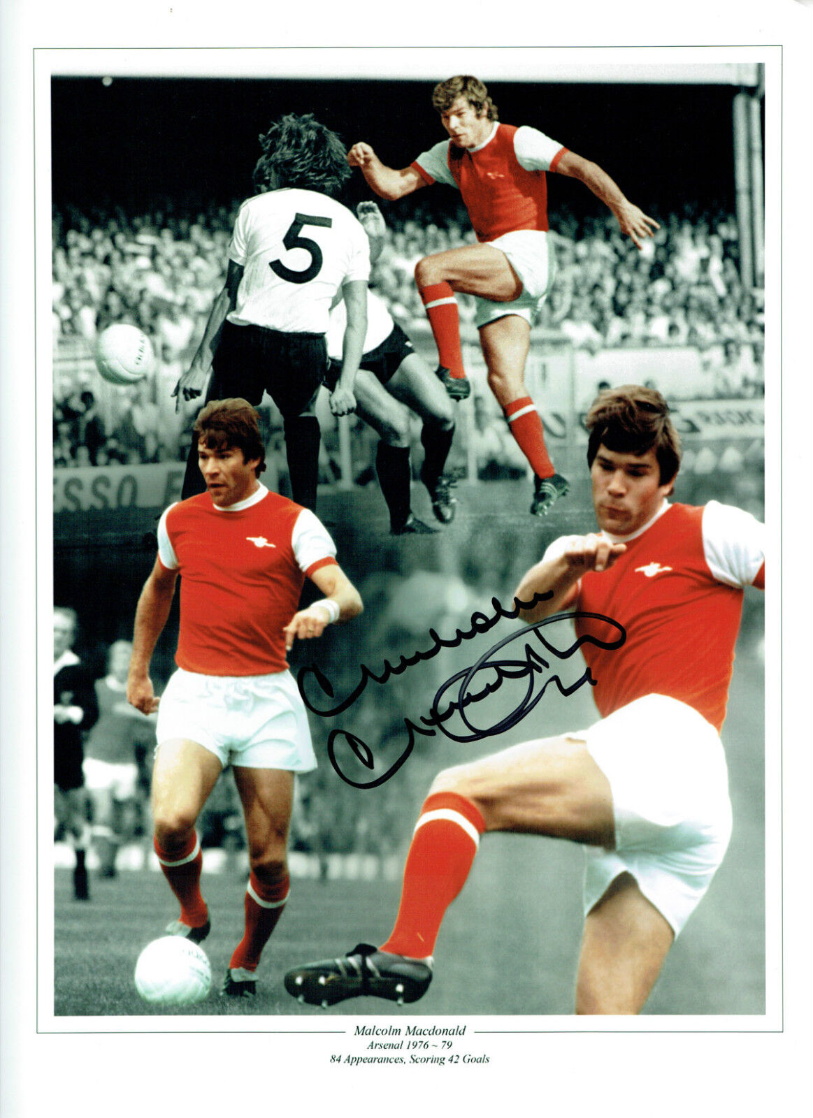 Malcolm MACDONALD Signed Autograph Arsenal Montage 16x12 Photo Poster painting AFTAL RD COA