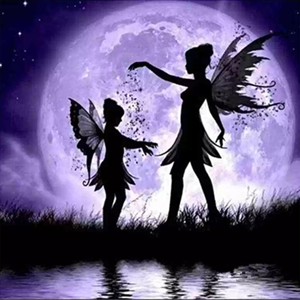 Silhouette Fairy-Paint by Numbers-16"x16"/40x40cm