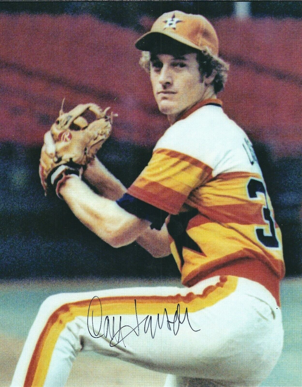 Signed 8x10 DAN LARSON Houston Astros Autographed Photo Poster painting - COA