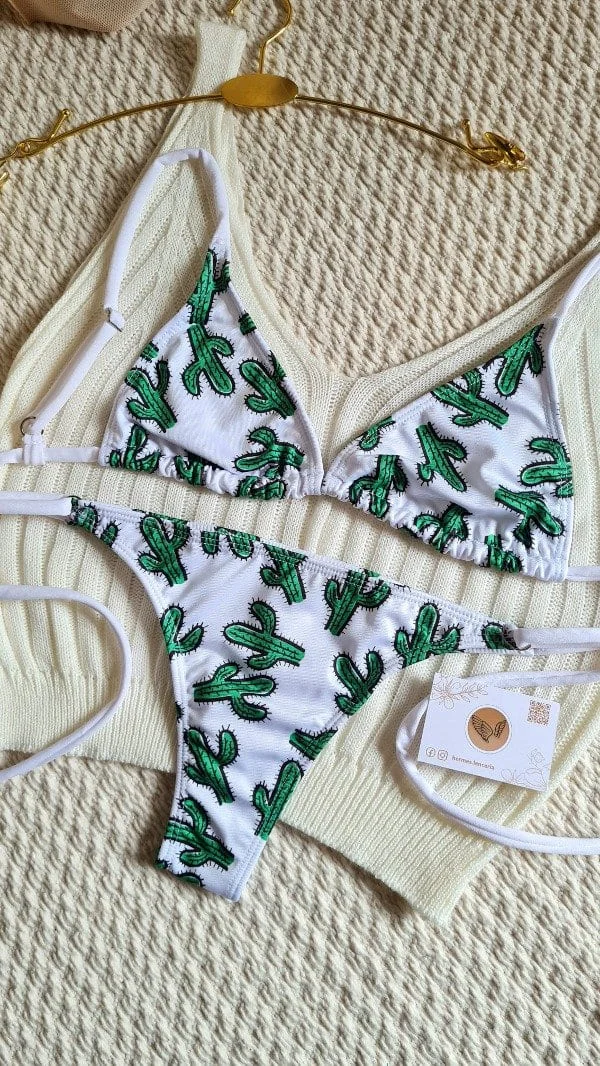 Vintage Cactus Print Bikini